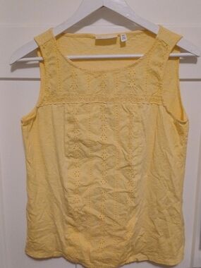 Rafaella Yellow Eyelet Cotton Camisole